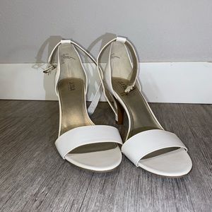 A.N.A. White Heels. Low heel
